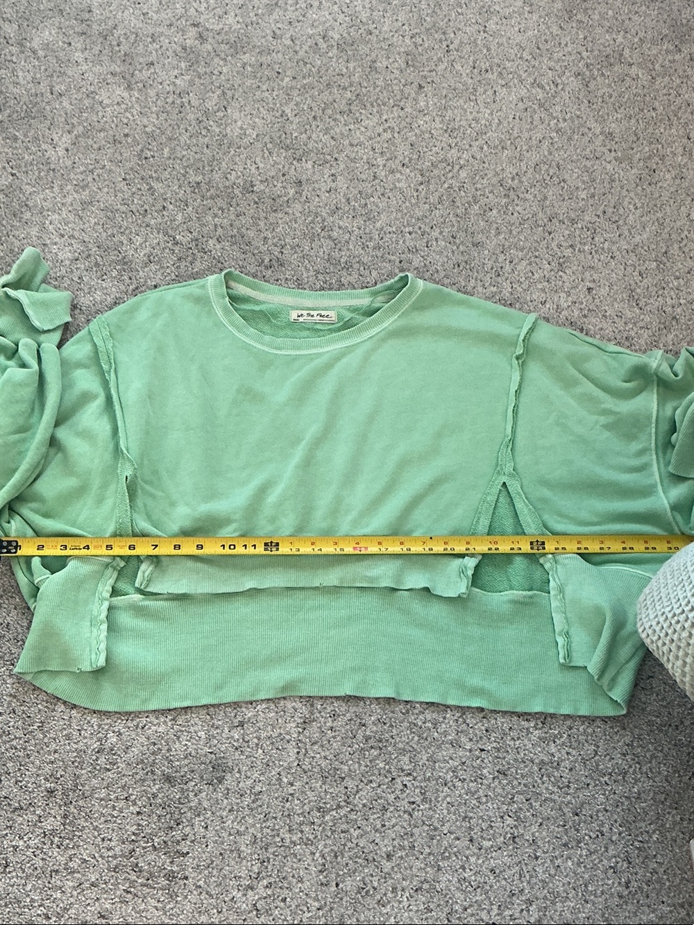 We the Free by Free People Cropped Camden Sweatshirt ~ Green - Picture 7 of 10